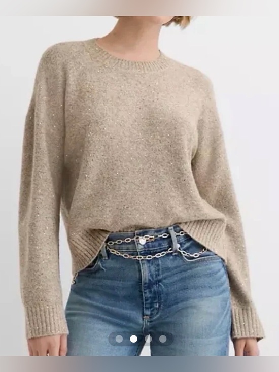LOFT Sweaters - NWOT Loft Women’s Shimmer Relaxed Everyday Sweater Beachside Khaki Heather Small